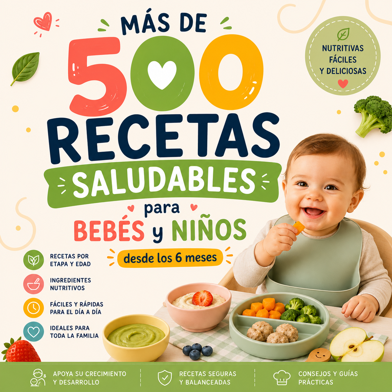 500 recetas saludables para bebés y niños